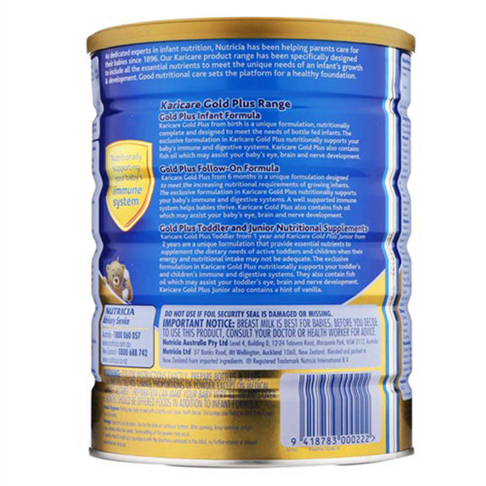【全球购】澳洲新西兰可瑞康Karicare金装婴幼儿配方奶粉1段0-6个月900g