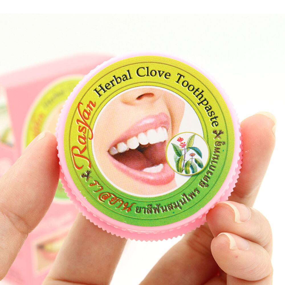 泰国美氏婷（Mistine）RASYAN牙粉牙膏清洁除牙石烟茶渍黑黄渍粉色25g