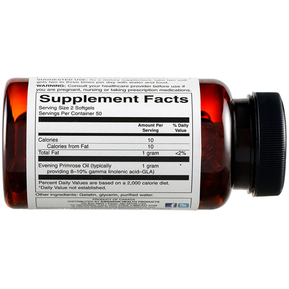 Swanson斯旺森月见草油软胶囊500mg*100粒调理经期内分泌呵护女性健康