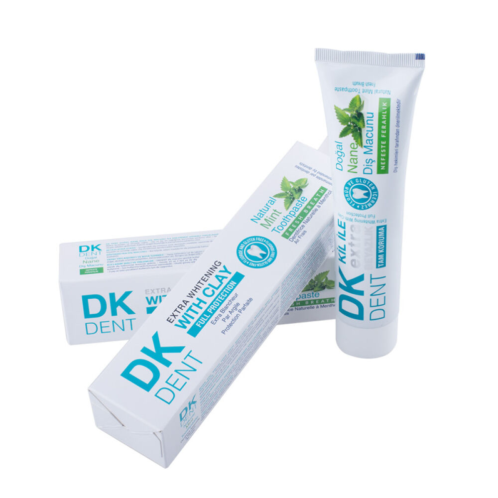 【全球购】Dermokil天然粘土进口牙膏美白牙膏牙齿美白薄荷味2支装105g