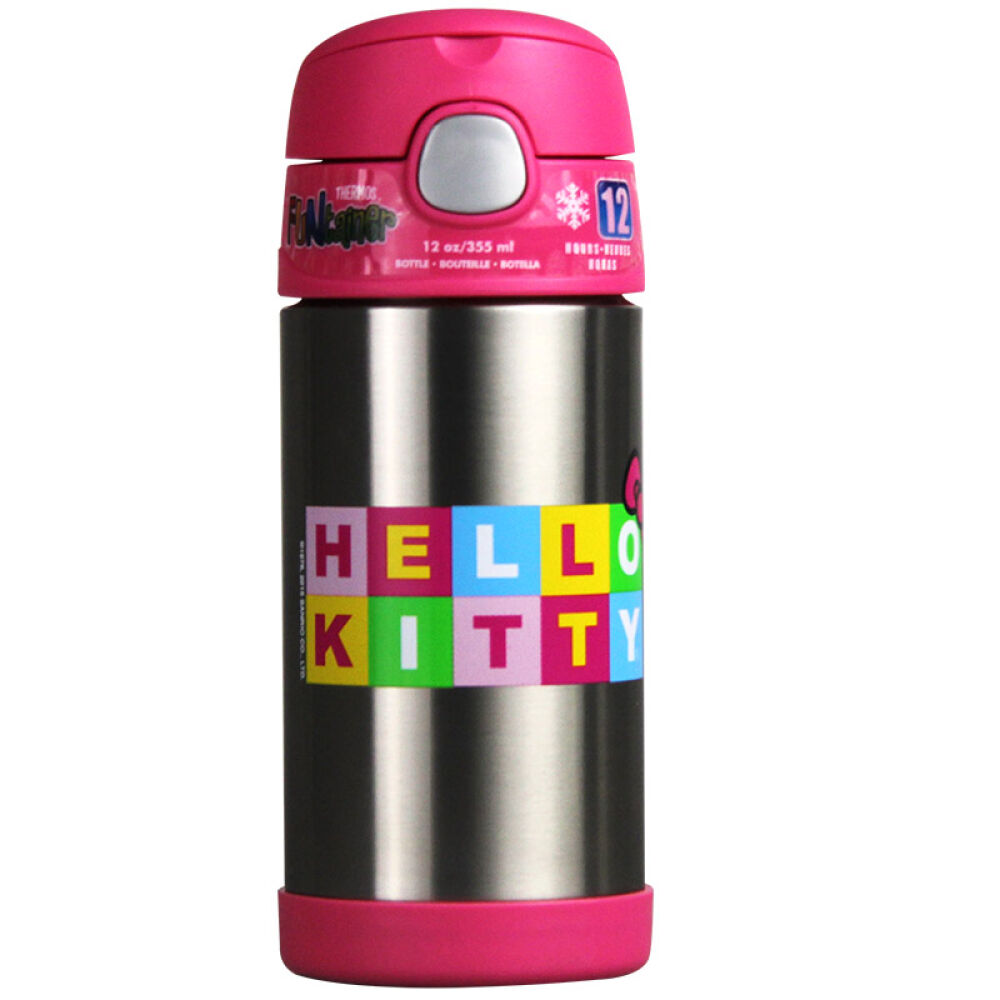 膳魔师thermos儿童保温杯吸管杯宝宝婴儿水壶小学生水杯355ml13-玫红-kitty------355ml