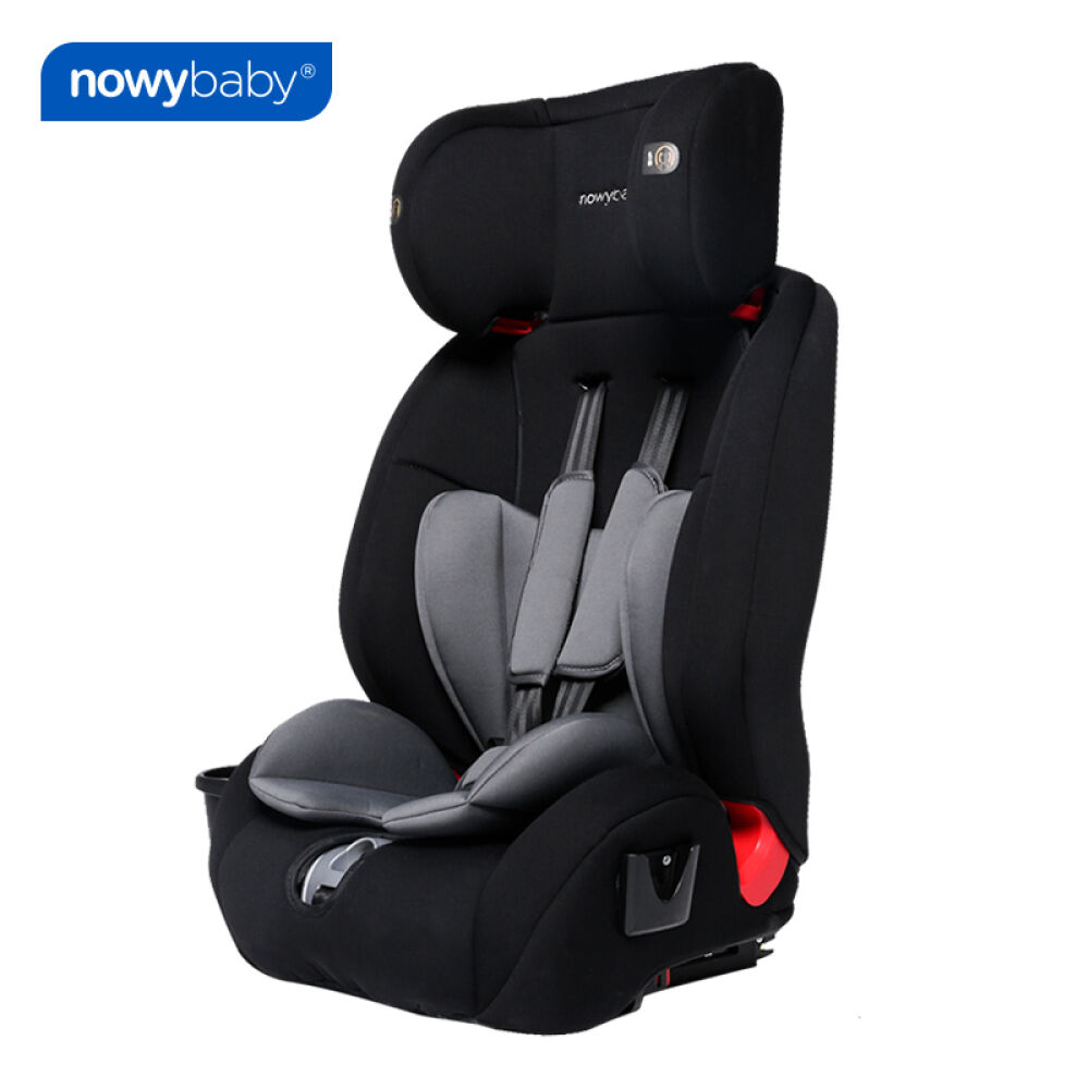 nowybaby儿童汽车安全座椅成长型9个月-12岁宝宝isofix+latch双接口黑色