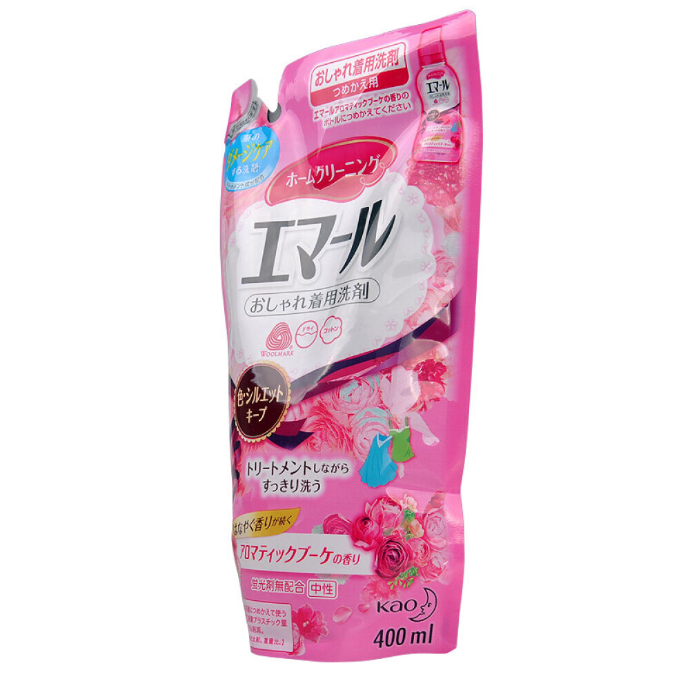 kao花王真丝中性洗衣液羊无荧光剂护色花卉香400ml