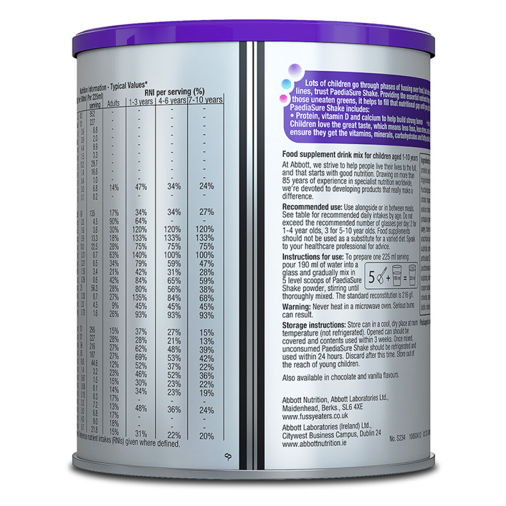 自营雅培(Abbott)奶粉英国版小安素营养粉草莓味新加坡原装400g1-10岁