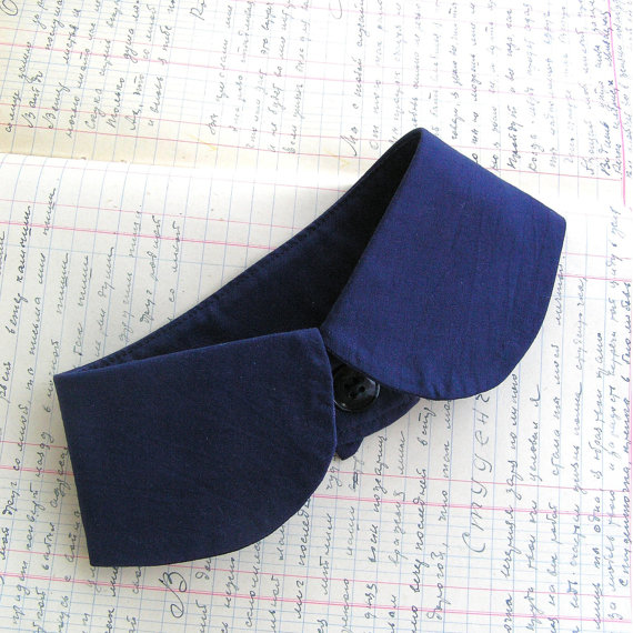 Darkbluecollar,Womenwomensgirlssmartblueworkwearworkweardetachableshirtcollar,GirlofficebluefabricnecklaceDifferentsizes