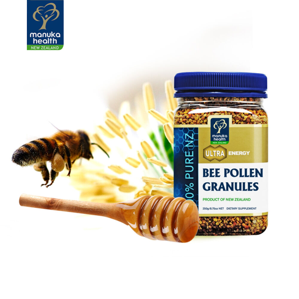 新西兰进口蜜纽康（ManukaHealth）蜂蜜高浓度麦卢卡+养胃护胃暖胃美容养颜蜜纽康蜂花粉颗粒250g