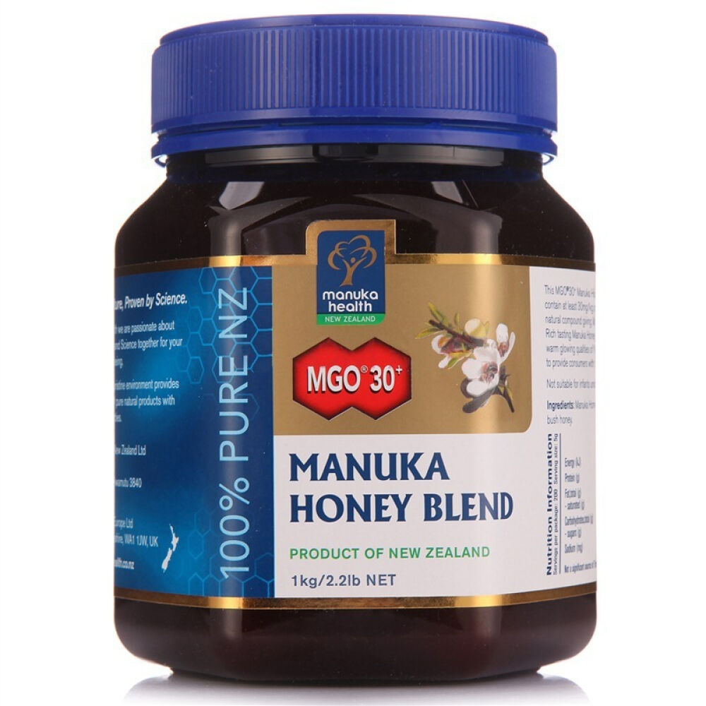【全球购】新西兰进口ManukaHealth蜜纽康蜂蜜野花蜜麦卢卡蜂蜜包邮蜜纽康MGO30+麦卢卡蜂蜜1000g1罐