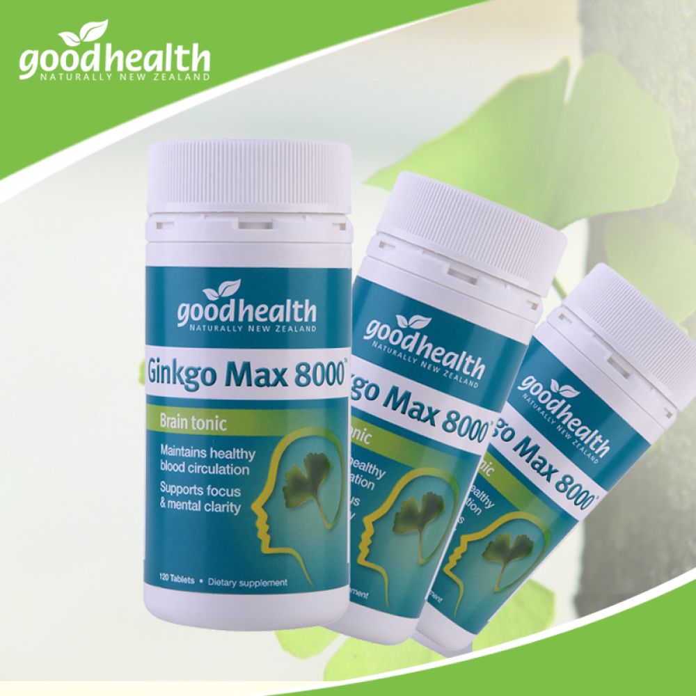 Goodhealth好健康银杏片剂中老年保健品预防老年痴呆增强记忆力8克高含量新西兰直邮3瓶