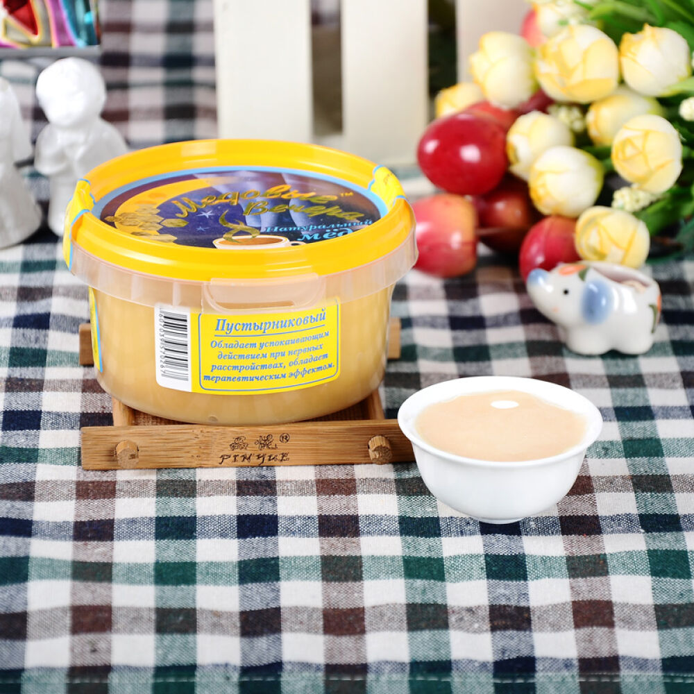 俄罗斯原装进口蜂蜜蜂蜜晚宴牌天然洋槐蜜等300g益母草蜜(0276)