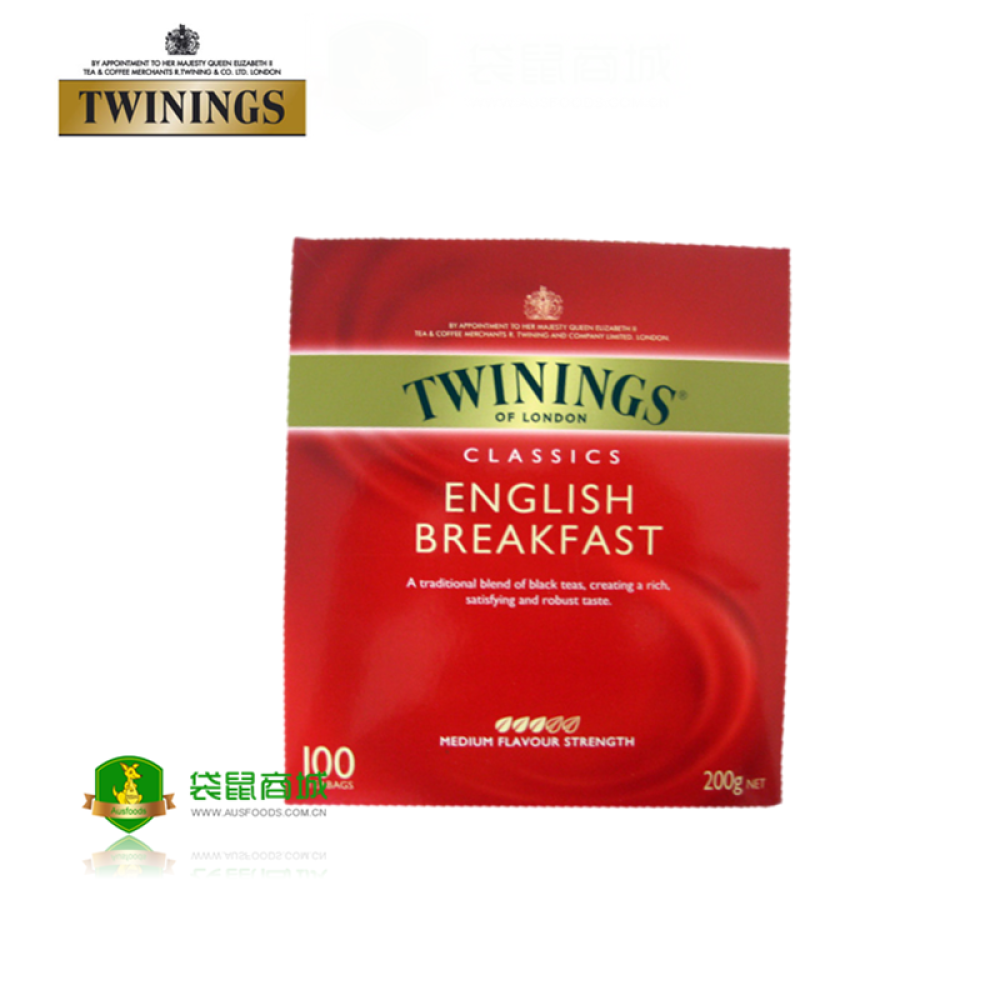 【澳洲直邮】澳洲版TWININGS川宁英国早餐红茶(100包) 【澳洲直邮】澳洲版TWININGS川宁英国早餐红茶(100包)