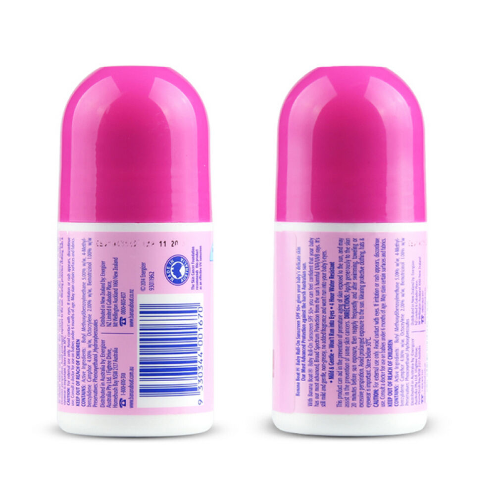 BananaBoatKids香蕉船滚珠防晒乳SPF50宝宝儿童孕妇婴儿防晒霜2支粉色