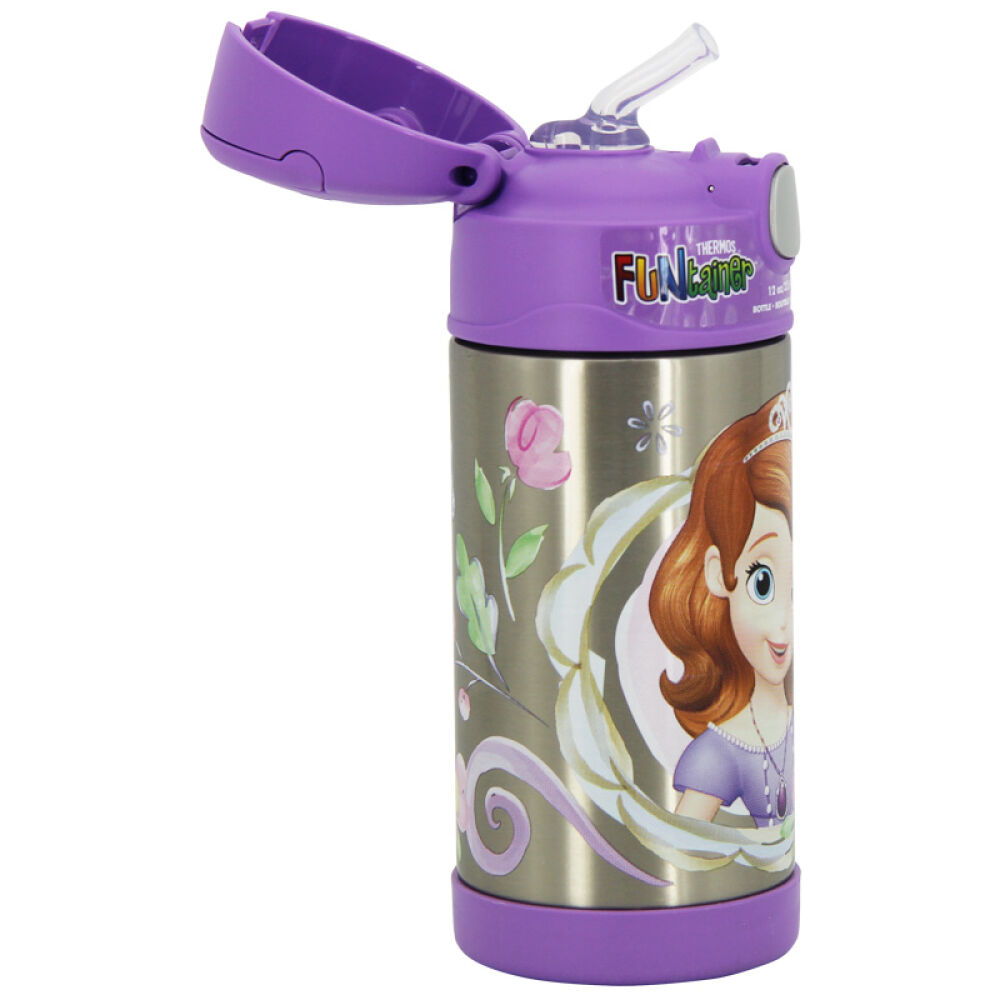 膳魔师thermos儿童保温杯吸管杯宝宝婴儿水壶小学生水杯355ml9-紫色-索菲亚355ml