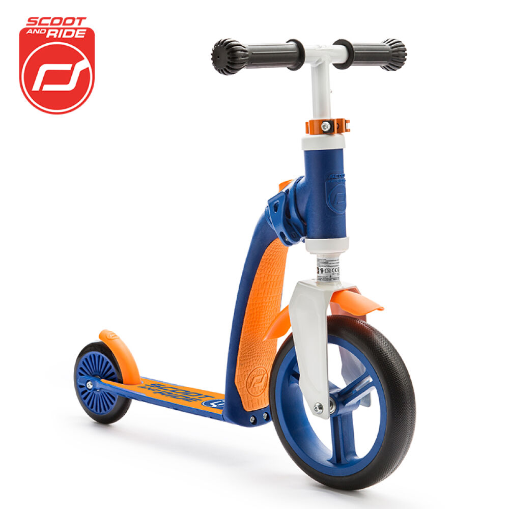 奥地利scootride儿童滑板车骑滑2合1滑板车平衡可坐蓝绿色