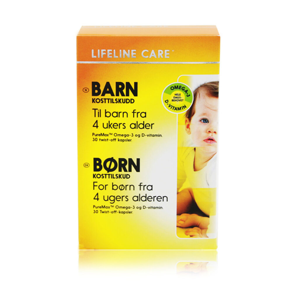 lifelineCare婴幼儿新生儿宝宝深海鱼油软胶囊0-3岁DHA挪威小鱼油维他命D广州保税仓发货