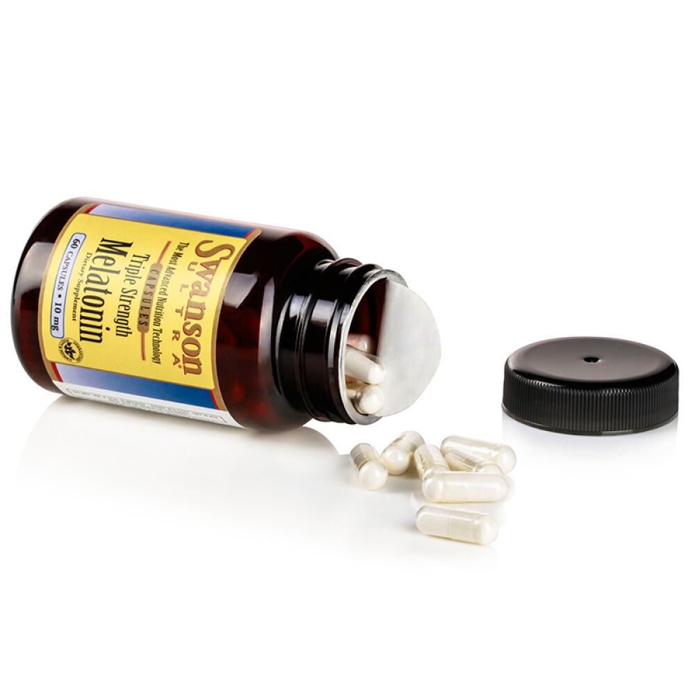Swanson斯旺森褪黑素胶囊片三倍含量松果体改善睡眠脑白金美国原装10mg*60粒