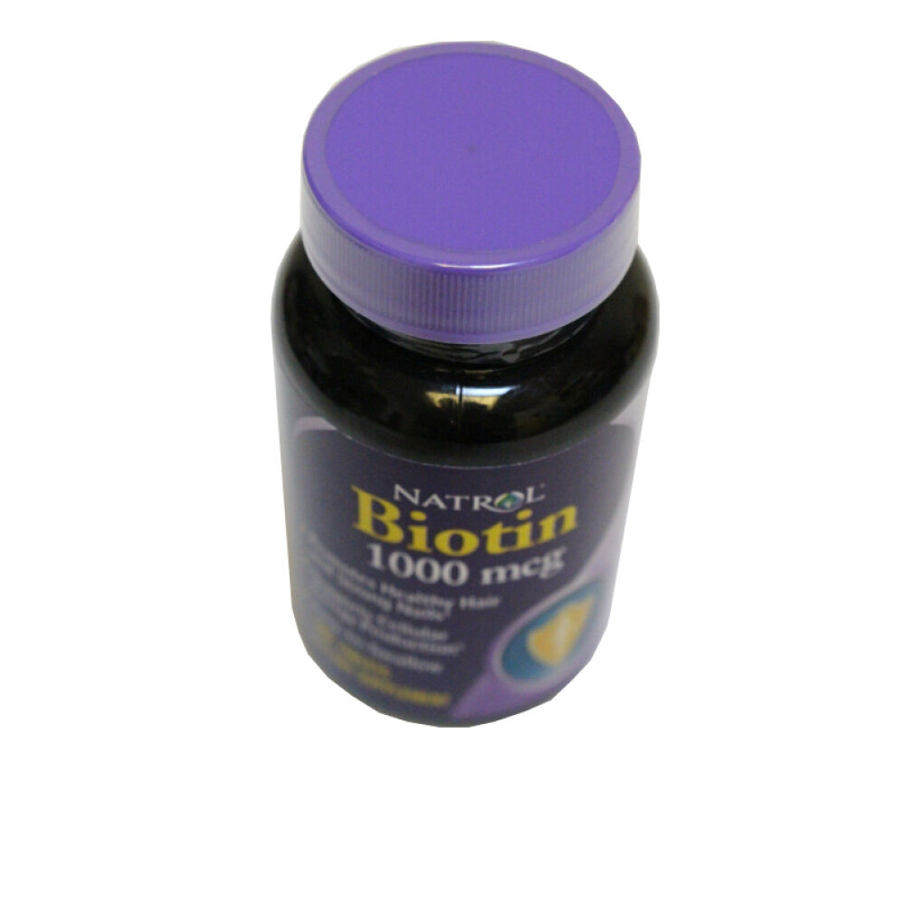 NatrolBiotin维生素H生物素片1000mcg100片防脱发掉发营养头发指甲2瓶