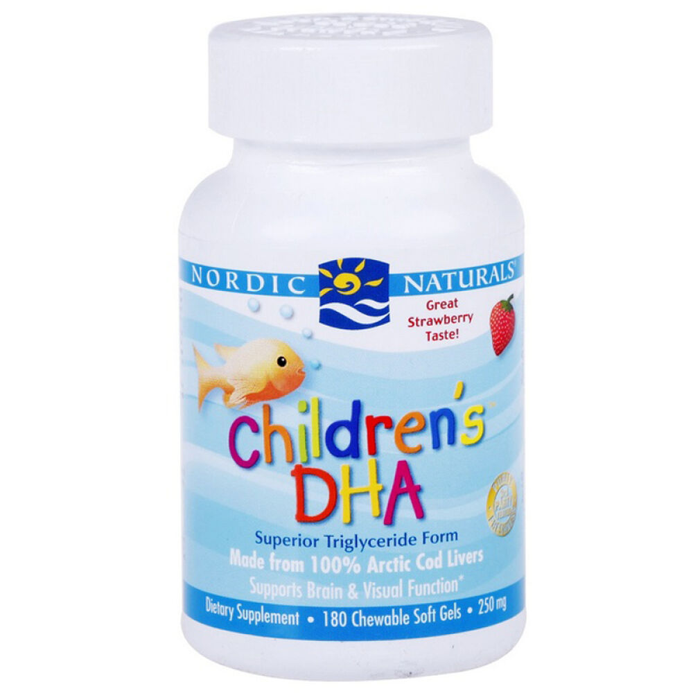 挪威小鱼NordicNaturals婴幼儿儿童DHA鱼油宝宝VD~180粒草莓味(3岁以上)