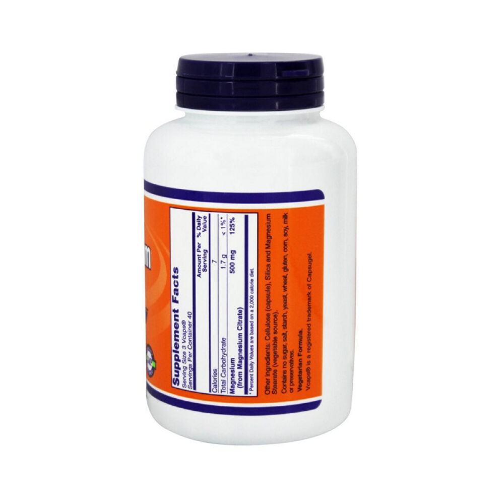 【美国正品直邮】NOWFoods诺奥提供镁硬脂酸镁柠檬酸镁素食胶囊未定义120粒