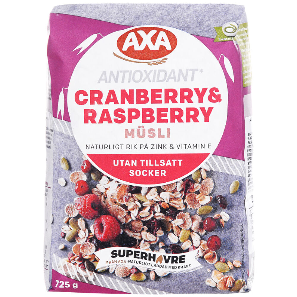 丹麦原装直邮【瑞典AXA】燕麦水果坚果营养即食麦片早餐AXA抗氧化什锦早餐725克直邮