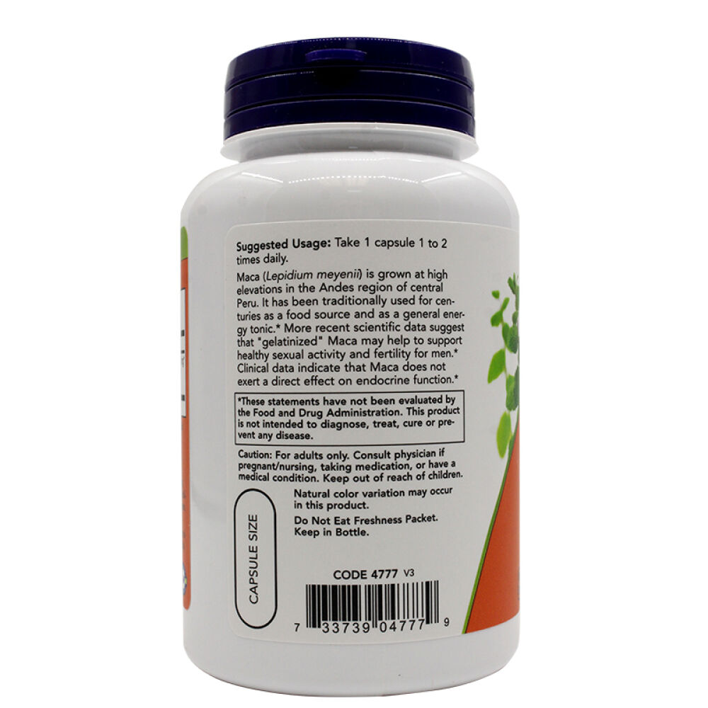 诺奥nowfoods秘鲁玛卡男士玛咖maca750mg90粒胶囊补肾延时增性欲抗疲劳5瓶