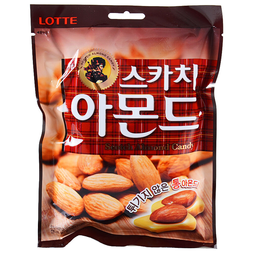 韩国进口零食LOTTE乐天扁桃仁糖果~大颗扁桃仁90g