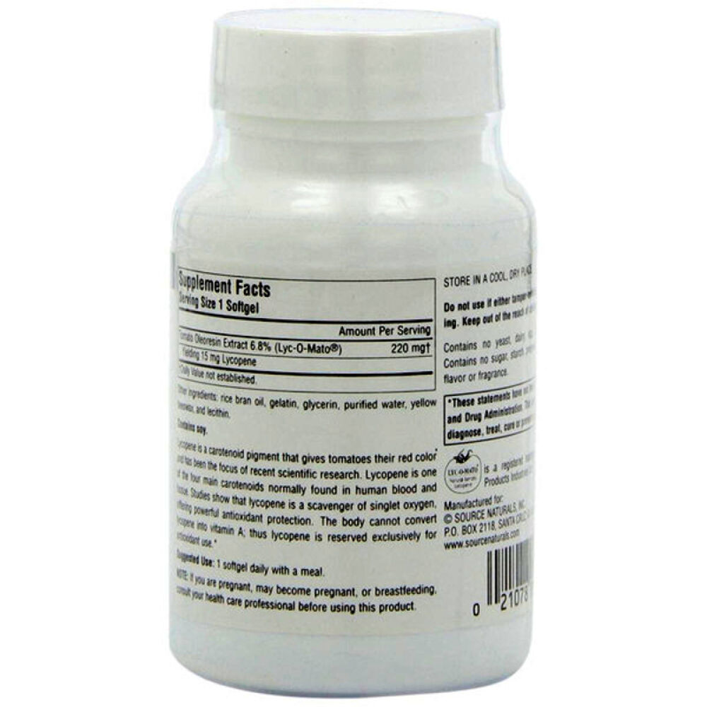【美国直邮】SourceNaturals番茄红素软胶囊进口蕃茄红素提高精子的活力30粒