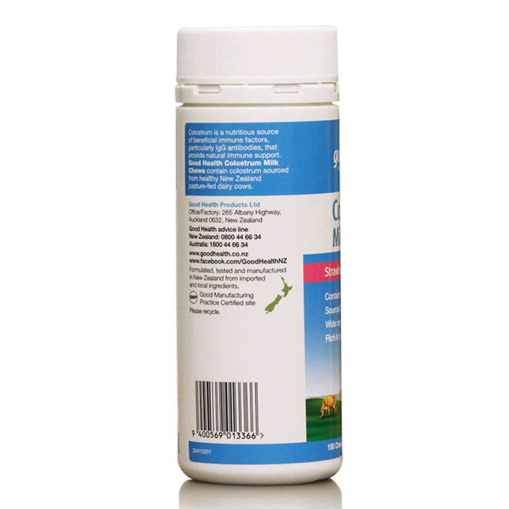 【全球购】新西兰直邮Goodhealth好健康牛初乳片增强免疫力150粒(草莓味)