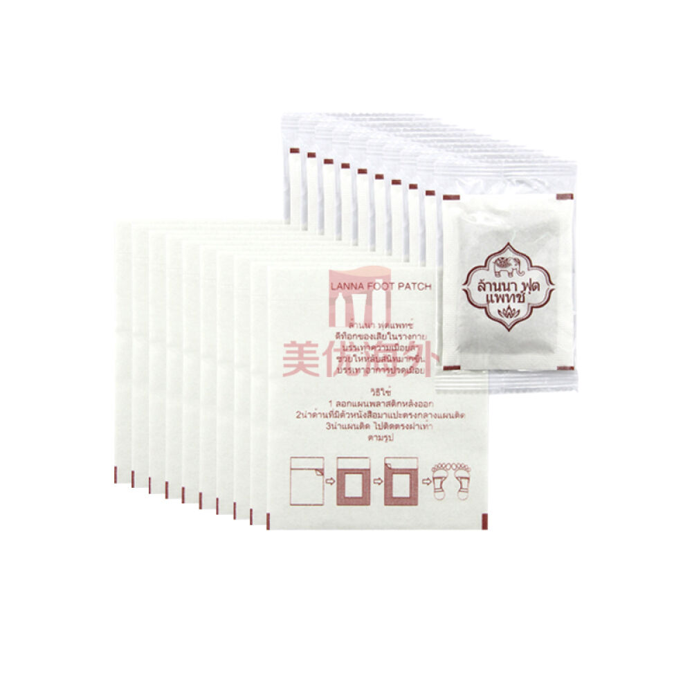 泰国清迈LANNA足贴兰纳足贴植物配方10贴/包包邮如新（新旧包装随机发）一袋装