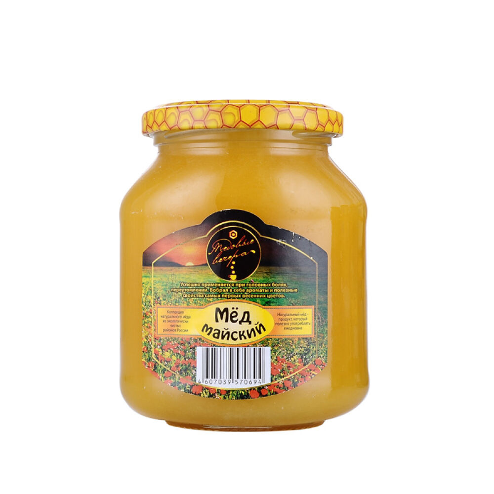 俄罗斯原装进口蜂蜜蜂蜜晚宴天然野生椴树蜜洋槐蜜百花蜜500g五月花蜜500g玻璃瓶(0694)