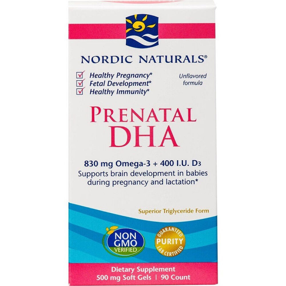 美国NordicNaturals挪威小鱼鳕鱼油孕妇DHA鱼油胶囊90粒