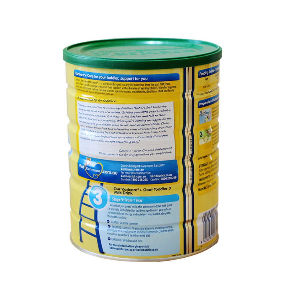 全球购新西兰原装进口KARICAREGoat2可瑞康金装婴幼儿羊奶粉900g可瑞康金装羊奶粉3段(1岁以上)900g