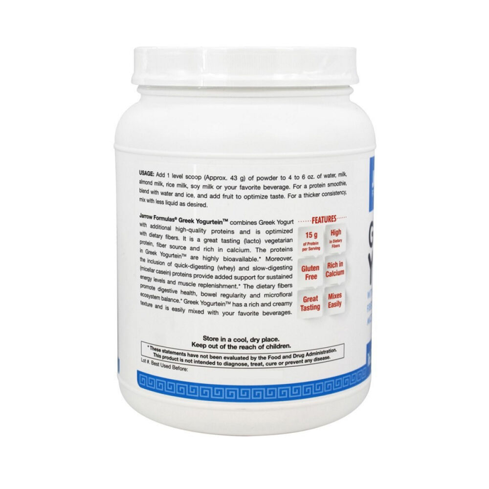 【美国正品直邮】JarrowFormulas富含纤维和蛋白质法国香草味希腊酸奶粉447克未定义16.70oz.