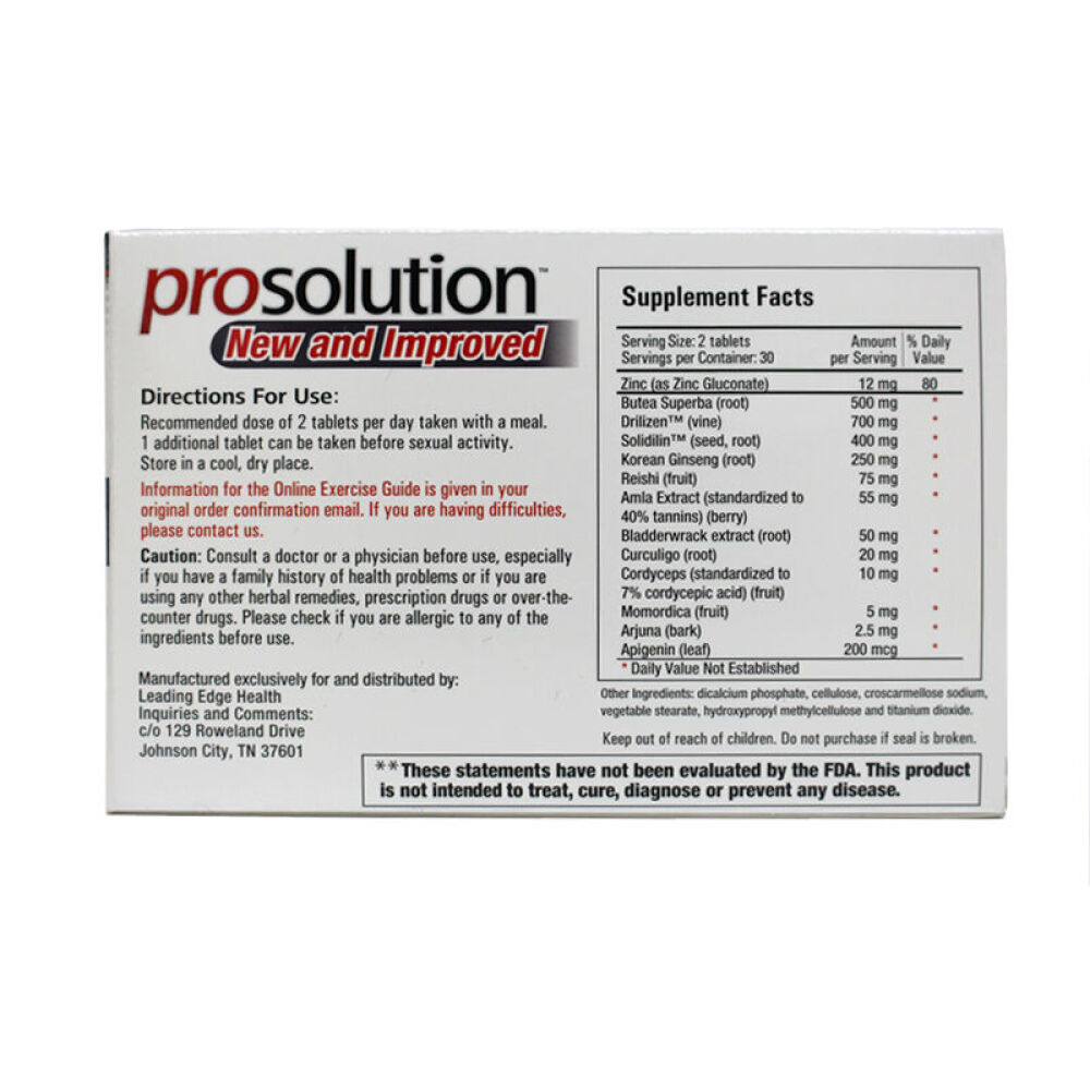 prosolution美国补肾壮阳男用延时持久男性保健品增大增粗(非万艾可伟哥药一粒)1盒prosolution+威乐按摩油