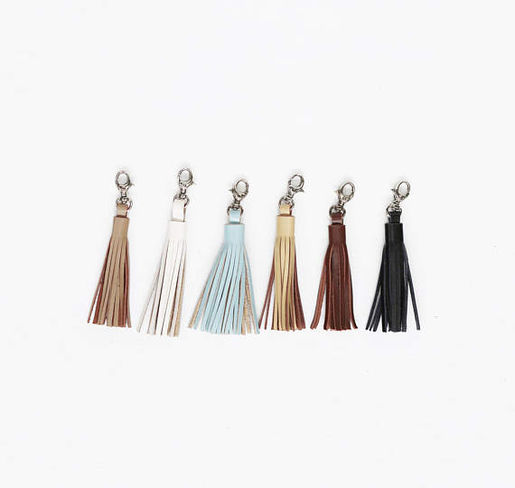 ColorfulLeatherTassel,LeatherTasselKeychain,LeatherTasselBagCharm