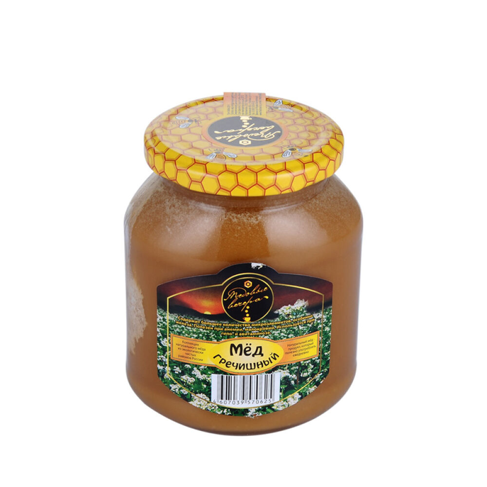 俄罗斯原装进口蜂蜜蜂蜜晚宴天然野生椴树蜜洋槐蜜百花蜜500g荞麦蜜500g玻璃瓶(0625)