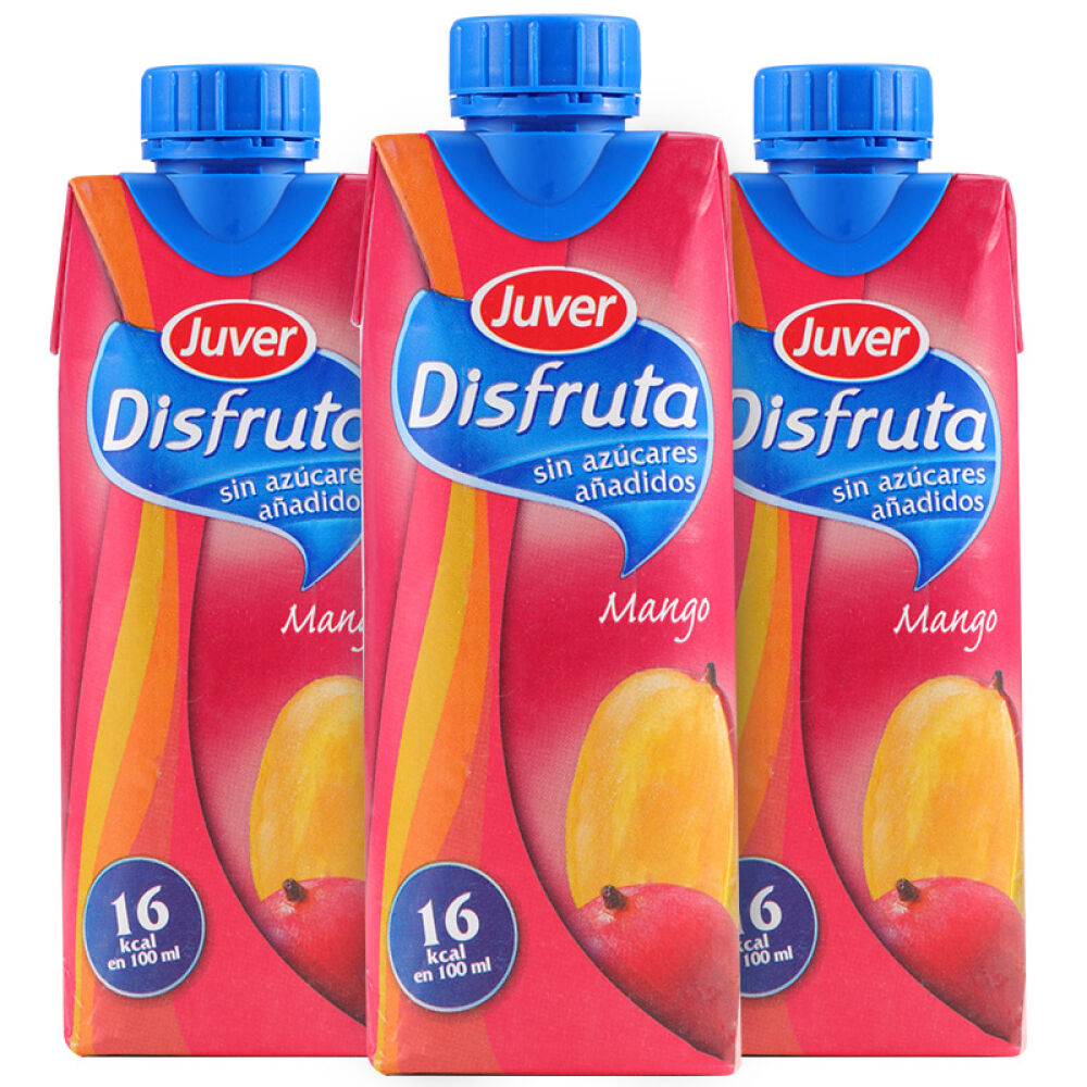 自营西班牙原装进口真维JUVER天然芒果汁3盒*330ml
