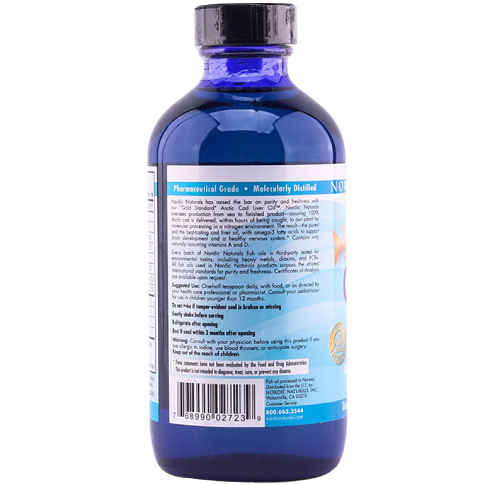 【全球购】挪威小鱼NordicNaturals原装进口婴儿DHA鳕鱼油DHA草莓味237ml*2瓶