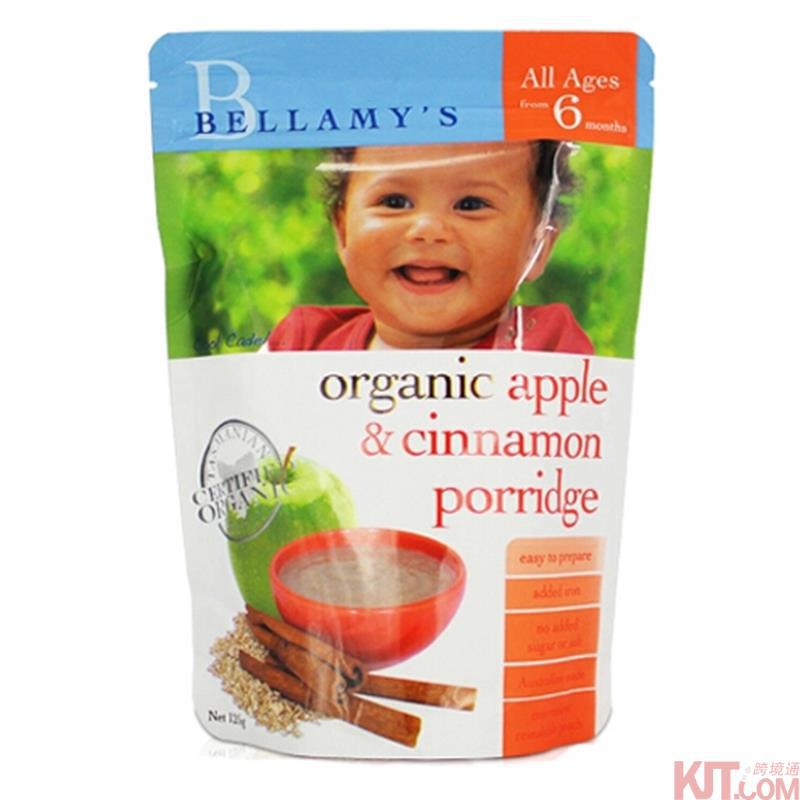 澳大利亚进口燕麦粥-Bellamy 贝拉米 有机苹果肉桂燕麦粥 125g 6个月以上 澳大利亚进口燕麦粥-Bellamy 贝拉米 有机苹果肉桂燕麦粥 125g 6个月以上