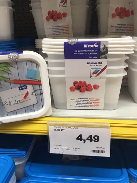 Rotho0.75升冷冻盒4个装