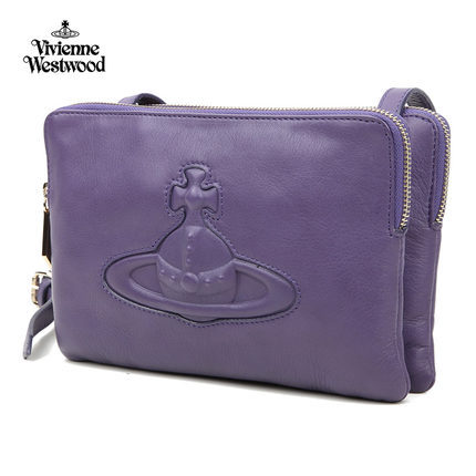 Vivienne Westwood/薇薇安威斯特伍德 紫色双层LOGO饰单肩包 Vivienne Westwood/薇薇安威斯特伍德 紫色双层LOGO饰单肩包