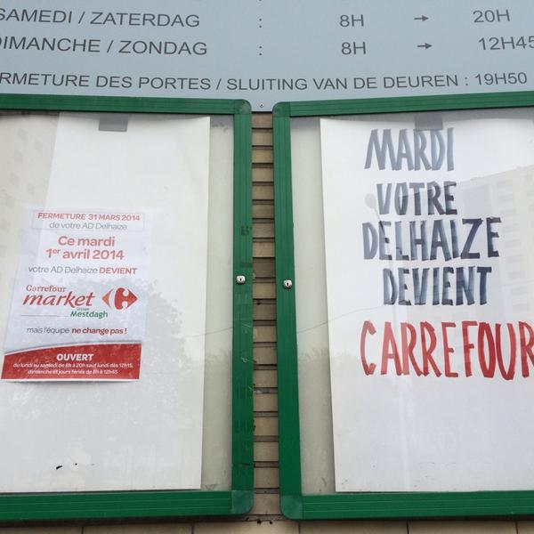 Photo taken at Proxy Delhaize by Pascale V. on 3/30/2014