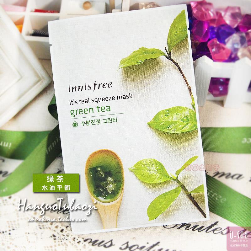 韩国 innisfree/悦诗风吟 贴片面膜 植物面膜 950面膜 绿茶 韩国 innisfree/悦诗风吟 贴片面膜 植物面膜 950面膜 绿茶