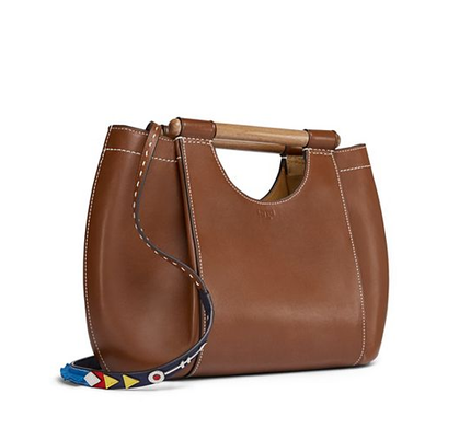 美国直邮 Tory Burch 51159939女中号纯色手工缝制手提单肩包 美国直邮 Tory Burch 51159939女中号纯色手工缝制手提单肩包