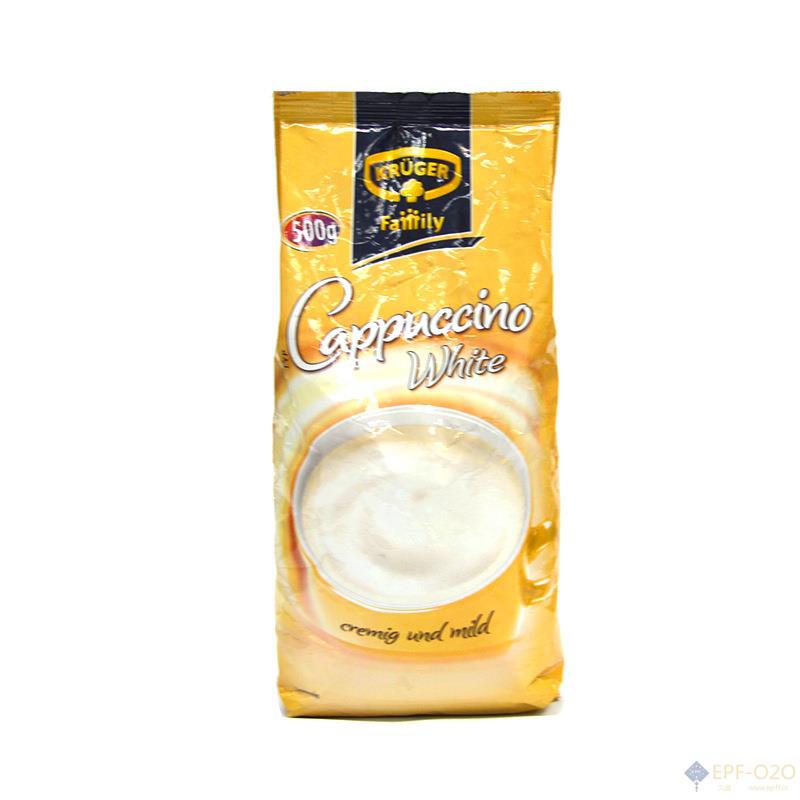 Krüger 白色卡布奇诺咖啡粉 温和醇厚奶油 500g