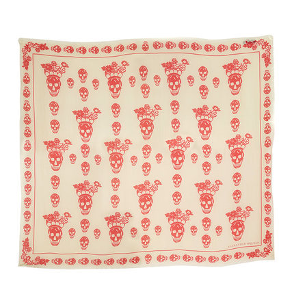 正品ALEXANDER MCQUEEN麦昆 16春夏花卉骷髅撞色围巾 83615-3943Q 正品ALEXANDER MCQUEEN麦昆 16春夏花卉骷髅撞色围巾 83615-3943Q