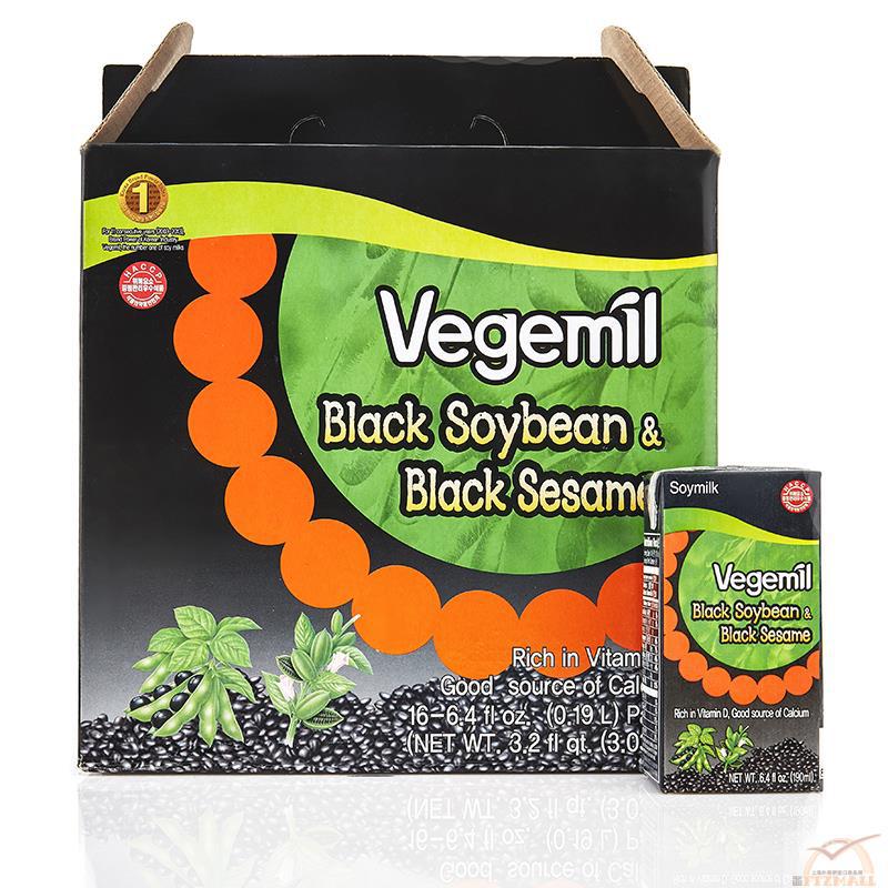 韩国进口黑芝麻调制豆乳-VEGEMIL倍吉美尔 黑豆黑芝麻味调制豆乳 190ml/盒 韩国进口黑芝麻调制豆乳-VEGEMIL倍吉美尔 黑豆黑芝麻味调制豆乳 190ml/盒
