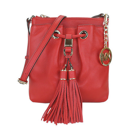 MICHAEL KORS Camden饰牛皮流苏束口斜背包(红) PayEasy官网直邮 MICHAEL KORS Camden饰牛皮流苏束口斜背包(红) PayEasy官网直邮