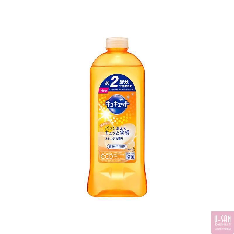 日本 KAO/花王 cucute 橘子味 洗洁精 385ML替换装