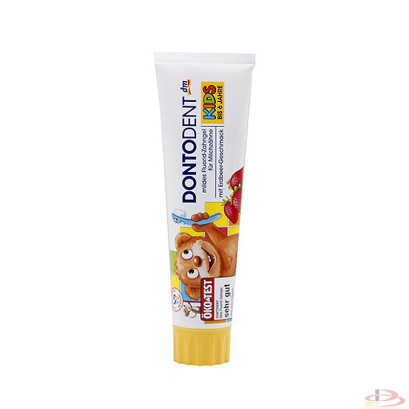 德国Dontodent儿童草莓味可食用牙膏0-6岁100ML