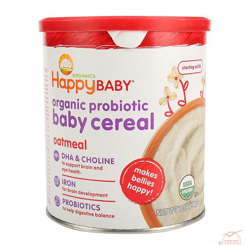 HAPPY BABY(BELLIES)禧贝 益生菌婴儿燕麦米粉 198克(7安士)/罐